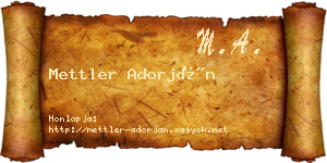 Mettler Adorján névjegykártya